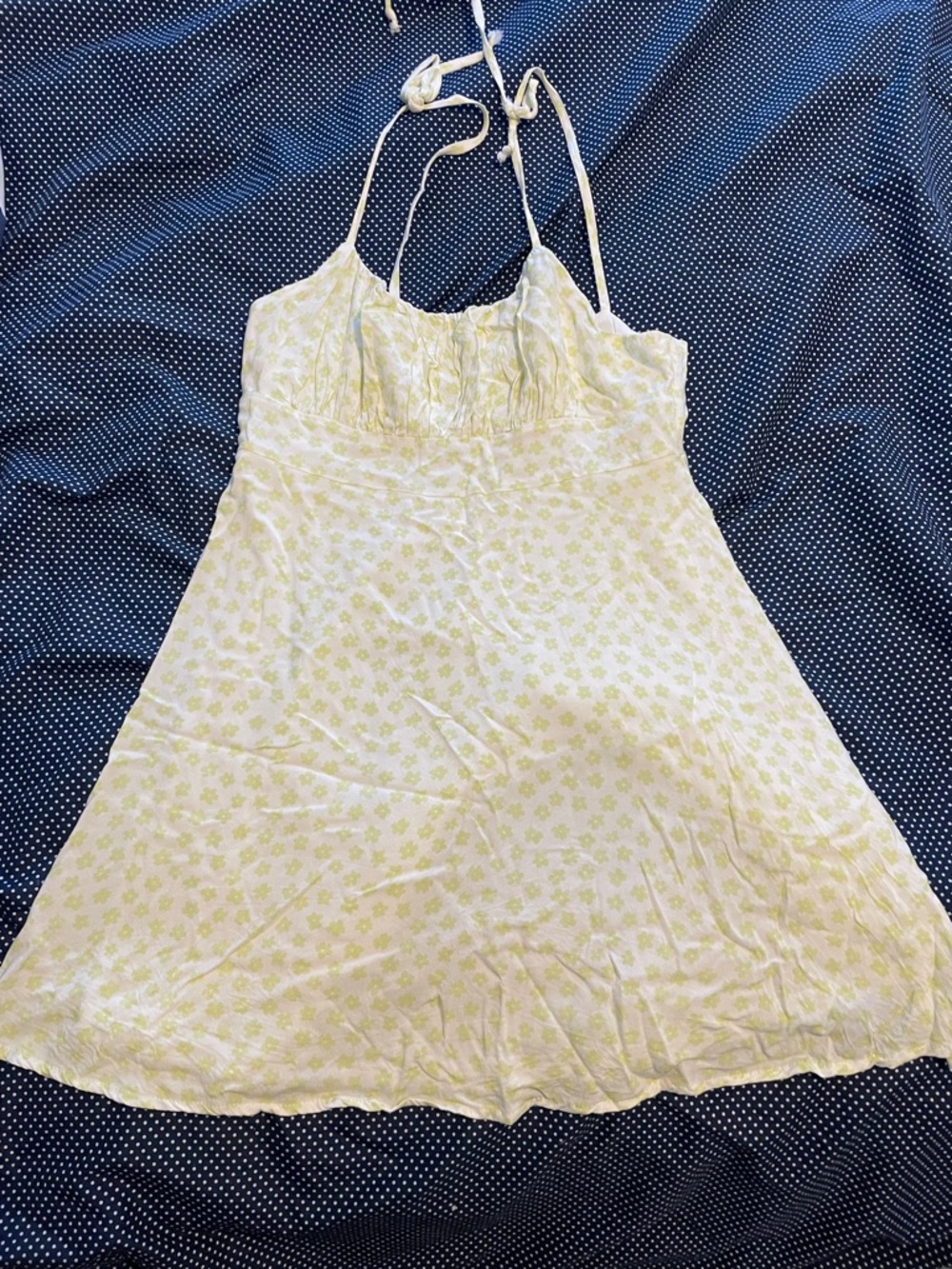 La Hearts Yellow floral babydoll dress with adjustable straps size small